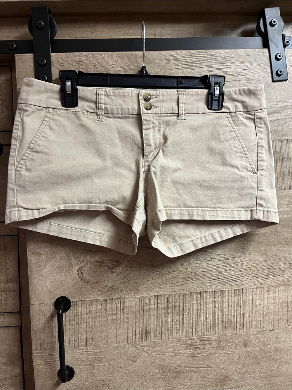 American Eagle Outfitters Beige Cotton Jean Shorts
